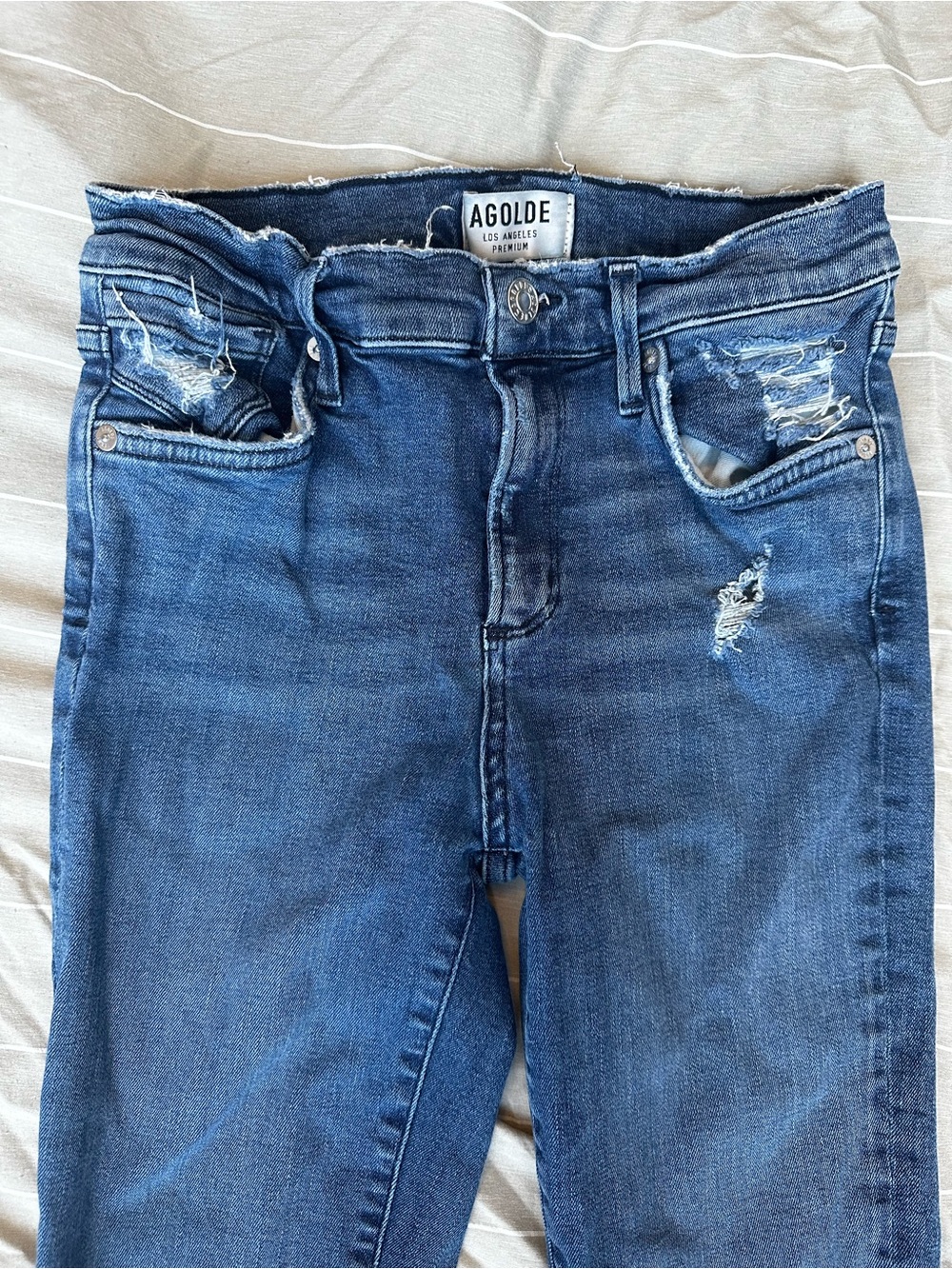 AGOLDE Women's Distressed Denim Jeans